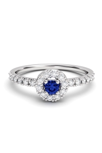 ANILLO ORO BTE 0,14 CT Y ZAFIRO