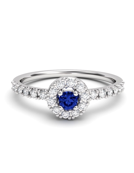 ANILLO ORO BTE 0,14 CT Y ZAFIRO