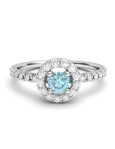 ANILLO ORO BTE 0,16 CT Y TOPACIO AZUL