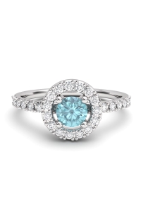 ANILLO ORO BTE 0,17 CT Y TOPACIO AZUL