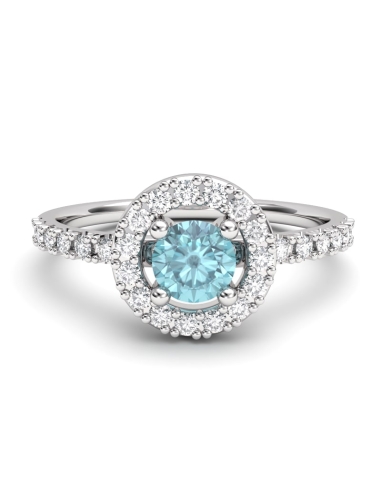 ANILLO ORO BTE 0,17 CT Y TOPACIO AZUL