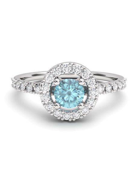 ANILLO ORO BTE 0,17 CT Y TOPACIO AZUL