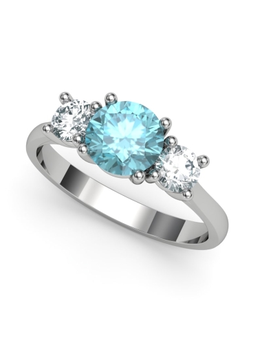 ANILLO ORO  Y TOPACIO BLANCO