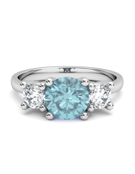 ANILLO ORO  Y TOPACIO BLANCO