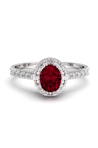 ANILLO ORO BTES 0,15 CT Y RUBI OVAL 5X4