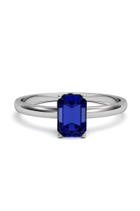 ANILLO ORO ZAFIRO OCTOGONAL 6X4