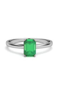 ANILLO ORO ESMERALDA OCTOGONAL 6X4