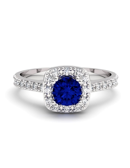 ANILLO ORO BTES 0,17 CT Y ZAFIRO
