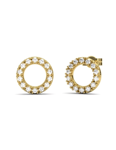 PENDIENTES DE ORO DIAMANTES 0,18 CT CIRCULO