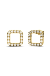 PENDIENTES DE ORO DIAMANTES 0,20 CT CUADRADO