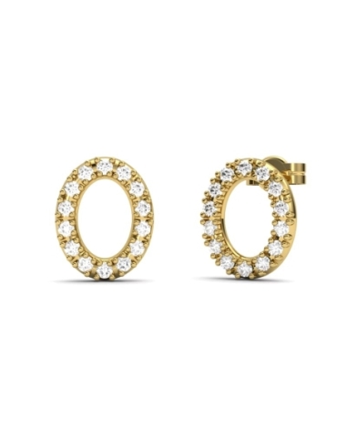PENDIENTES DE ORO DIAMANTES 0,20 CT OVAL
