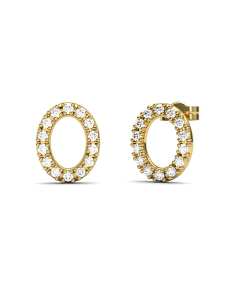 PENDIENTES DE ORO DIAMANTES 0,20 CT OVAL