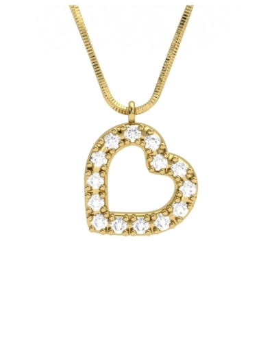 GARGANTILLA DE ORO Y DIAMANTES 0,09 CT CORAZON