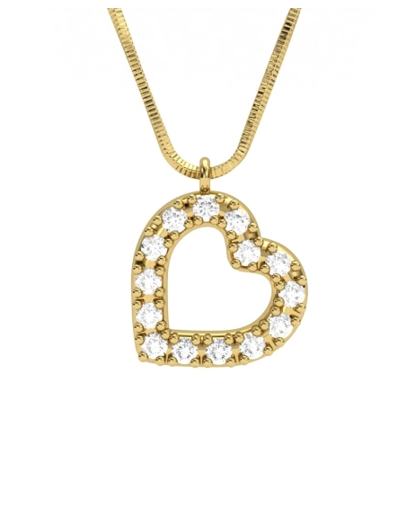 GARGANTILLA DE ORO Y DIAMANTES 0,09 CT CORAZON
