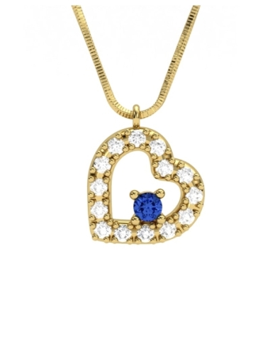 GARGANTILLA DE ORO DIAMANTES 0,09 CT Y ZAFIRO...