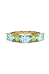 ANILLO FALLS ORO TOPACIO AZUL Y PERIDOTO