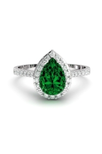 ANILLO VENDOME ORO DIAMANTES 0.21 CT ESMERALDA PERA 7X5