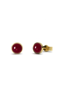 PENDIENTES CABOCHON ORO RUBI CABUJON 4,00MM