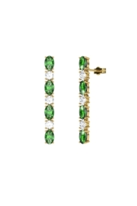 PENDIENTES FALLS ORO BRILLANTES 0,66 CT Y ESMERALDA