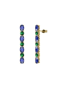 PENDIENTES FALLS ORO ZAFIRO Y ESMERALDA