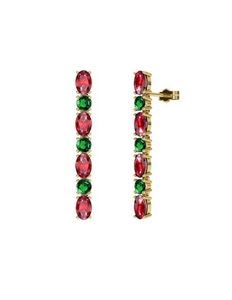 PENDIENTES FALLS ORO RUBI Y ESMERALDA