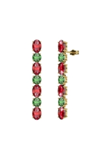 PENDIENTES FALLS ORO RUBI Y ESMERALDA