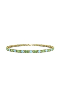 PULSERA FALLS ORO PERIDOTO Y TOPACIO AZUL
