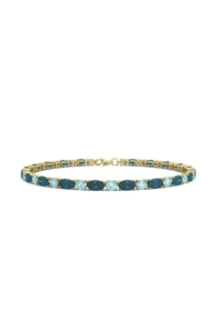 PULSERA FALLS ORO LONDON Y TOPACIO AZUL