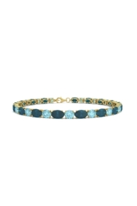 PULSERA FALLS ORO LONDON Y TOPACIO AZUL