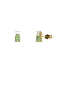 PENDIENTES FALLS ORO PERIDOTO Y TOPACIO BLANCO