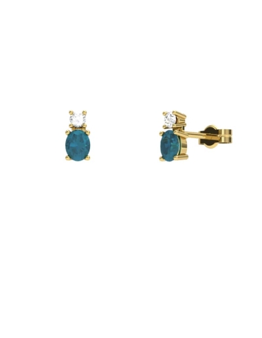 PENDIENTES FALLS ORO LONDON Y TOPACIO BLANCO