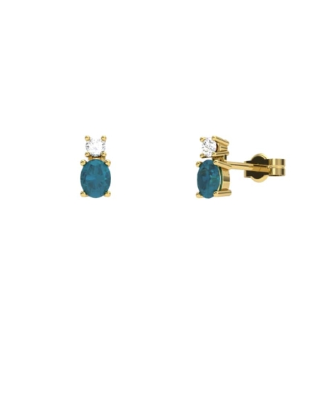 PENDIENTES FALLS ORO LONDON Y TOPACIO BLANCO