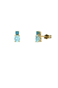 PENDIENTES FALLS ORO TOPACIO AZUL Y LONDON