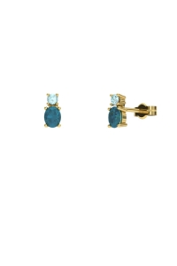 PENDIENTES FALLS ORO LONDON Y TOPACIO AZUL