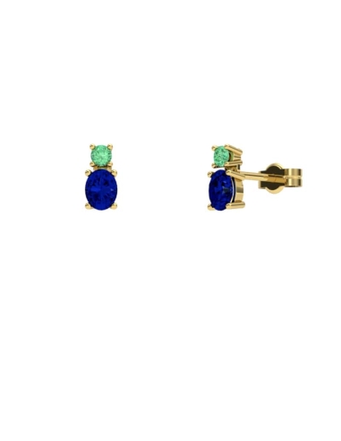 PENDIENTES FALLS ORO ZAFIRO Y ESMERALDA