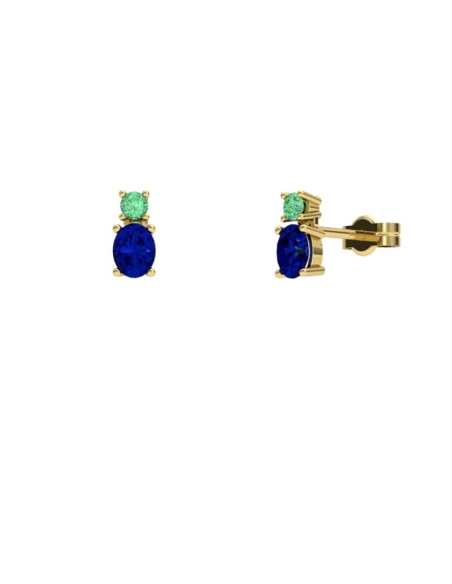 PENDIENTES FALLS ORO ZAFIRO Y ESMERALDA