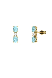 PENDIENTES FALLS ORO TOPACIO AZUL Y TOPACIO BLANCO