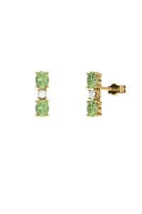 PENDIENTES FALLS ORO PERIDOTO Y TOPACIO BLANCO