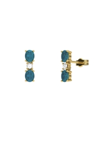 PENDIENTES FALLS ORO LONDON Y TOPACIO BLANCO
