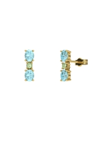 PENDIENTES FALLS ORO TOPACIO AZUL Y PERIDOTO