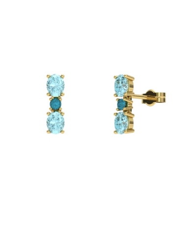 PENDIENTES FALLS ORO TOPACIO AZUL Y LONDON