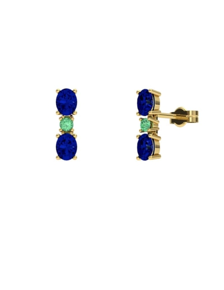 PENDIENTES FALLS ORO ZAFIRO Y ESMERALDA