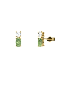 PENDIENTES FALLS ORO PERIDOTO Y TOPACIO BLANCO