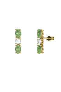 PENDIENTES FALLS ORO PERIDOTO Y TOPACIO BLANCO