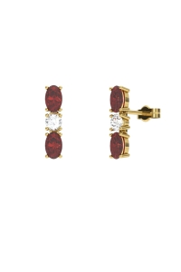 PENDIENTES FALLS ORO BRILLANTES 0,22 CT Y RUBI