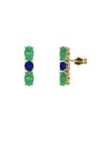 PENDIENTES FALLS ORO ESMERALDA Y ZAFIRO