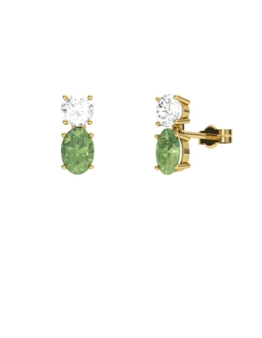 PENDIENTES FALLS ORO PERIDOTO Y TOPACIO BLANCO