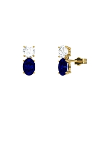 PENDIENTES FALLS ORO BRILLANTES 0,51 CT Y ZAFIRO