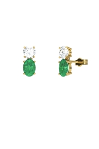 PENDIENTES FALLS ORO BRILLANTES 0,51 CT Y ESMERALDA