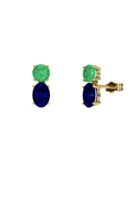 PENDIENTES FALLS ORO ZAFIRO Y ESMERALDA